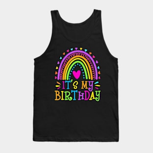 Its My Birthday For Women Teens Girls Rainbow Tank Top